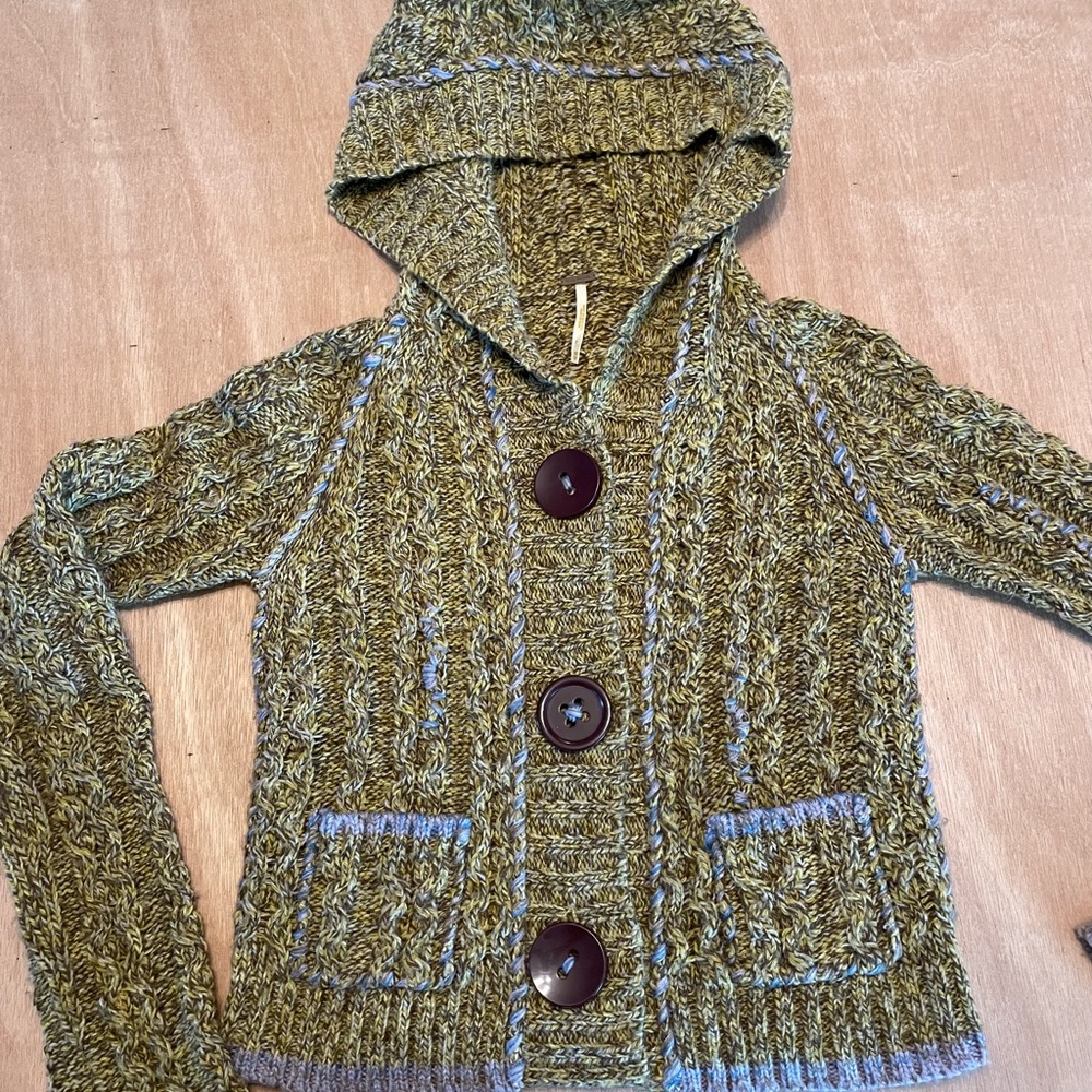 Vintage Free People Knitted sweater with hood